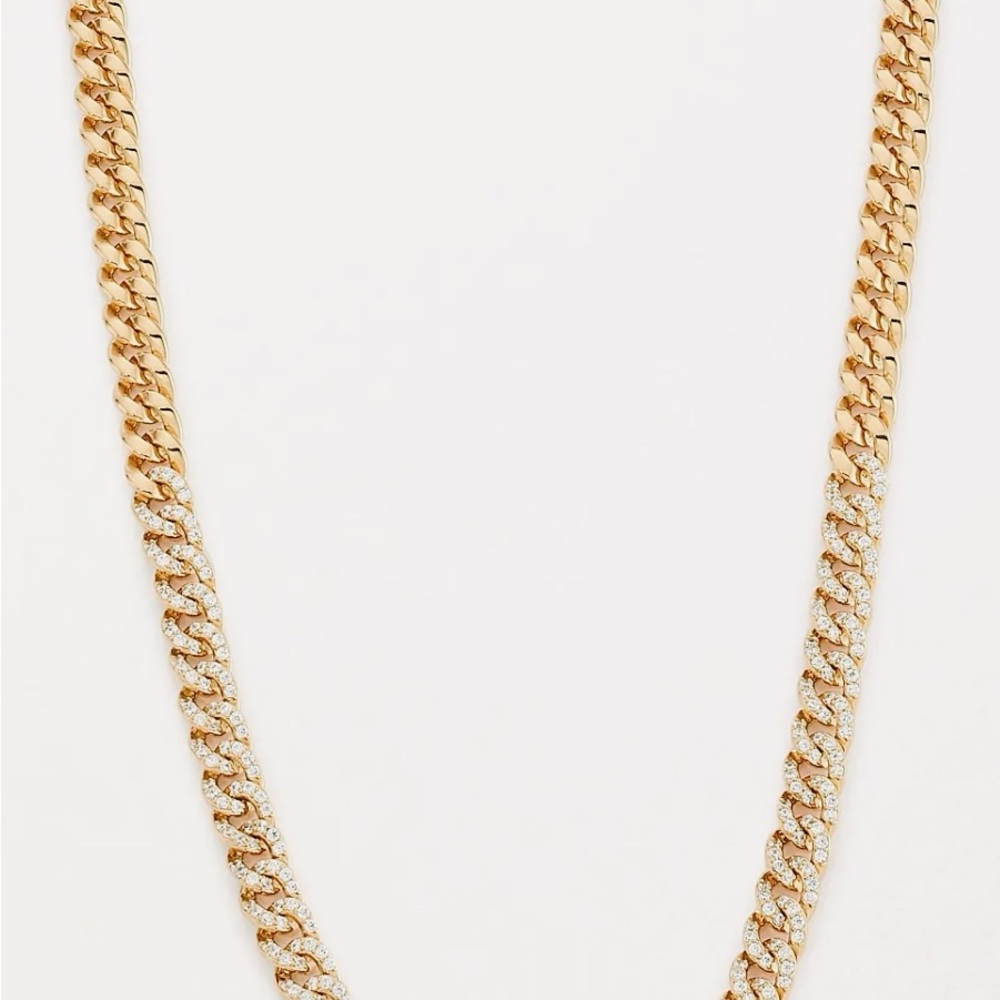 Adriana Orsini 18K Goldplated Silver & Cubic Zirconia Curb-Link Collar Necklace